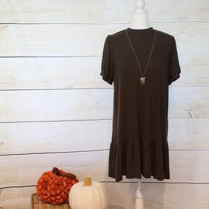 Ruffle Dress in Olive
